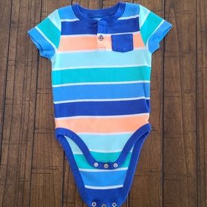 Jumping Beans, Multicolored Striped Onesie, 18 Months